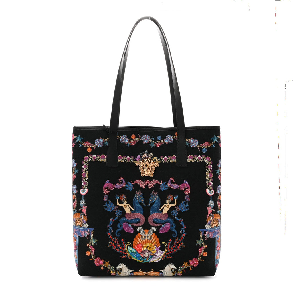 Canvas Underwater Medusa Tote Black Multicolor