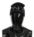 Costume National Black Wool Blend Branded Beanie Men's Hat