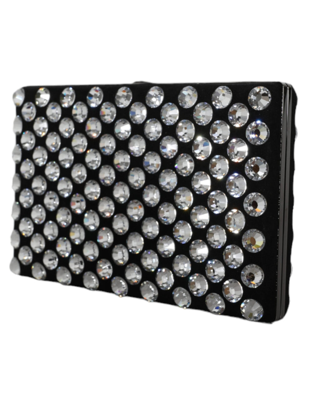 Dolce & Gabbana Black Velvet Crystal Clutch Evening Party Purse Women's Bag
