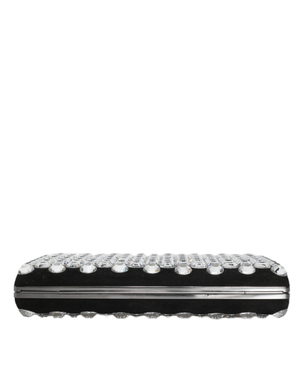 Dolce & Gabbana Black Velvet Crystal Clutch Evening Party Purse Women's Bag