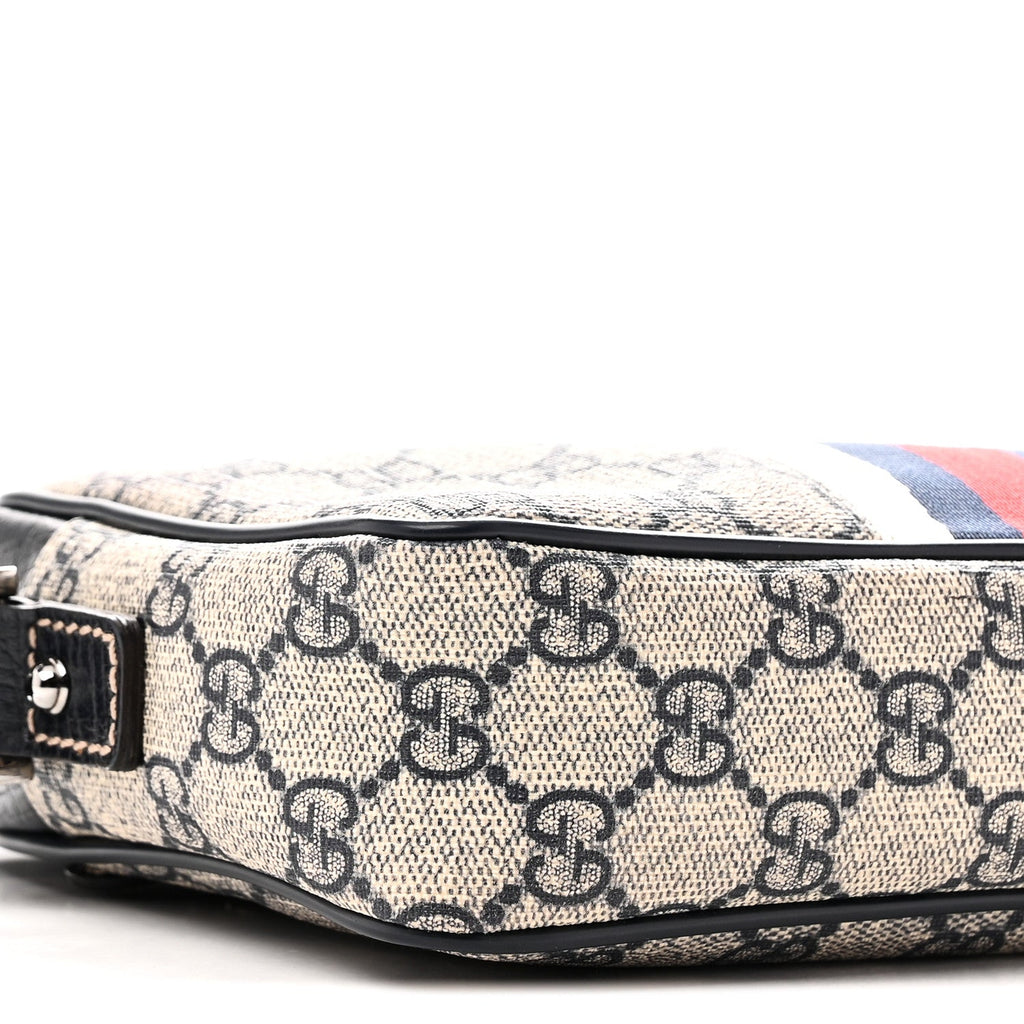 GG Supreme Monogram Web Small Shoulder Bag Navy