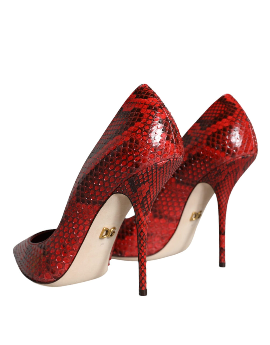 Dolce & Gabbana Red Leather Stiletto High Heels Pumps Women's Shoes