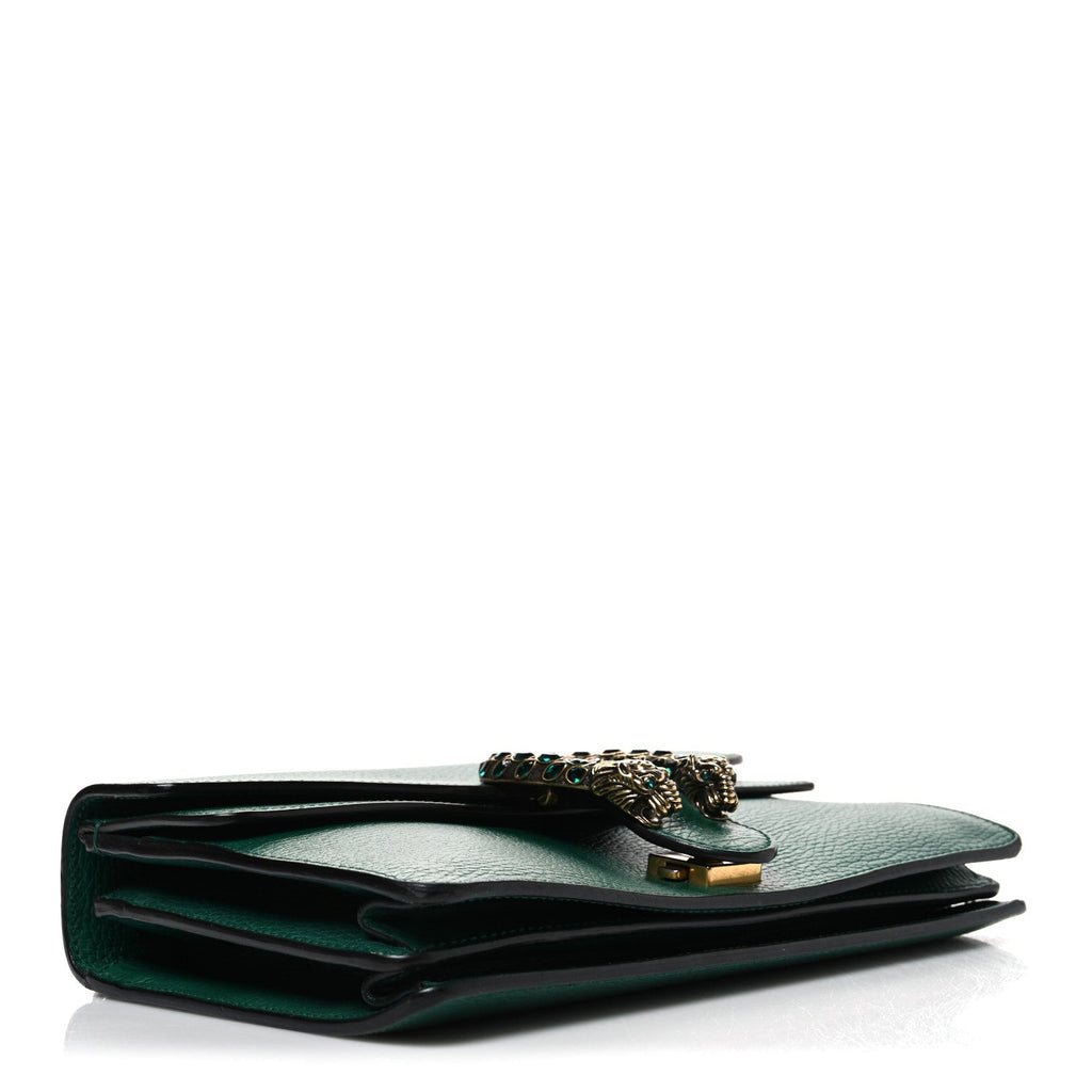 Pebbled Calfskin Small Dionysus Shoulder Bag Emerald