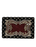 Dolce & Gabbana Bordeaux Black Velvet Gold Frame Clutch Evening Purse Women's Bag ( )