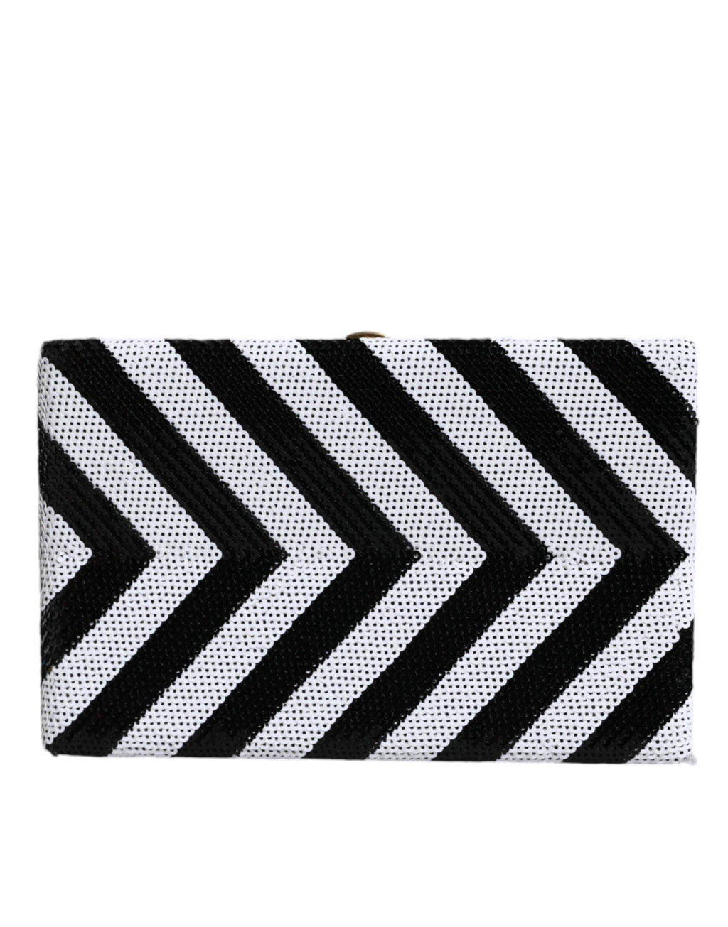 Dolce & Gabbana Black White Gold Frame Clutch Evening Party Purse Women's Bag