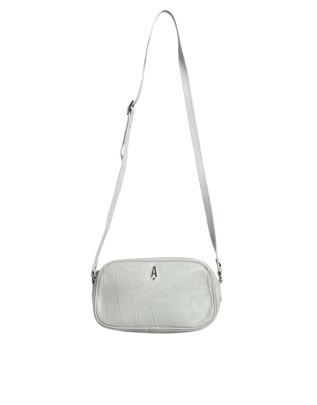 Aniye By White Croc Print Leather Crossbody Sling Women's Bag ( )