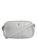 Aniye By White Croc Print Leather Crossbody Sling Women's Bag ( )