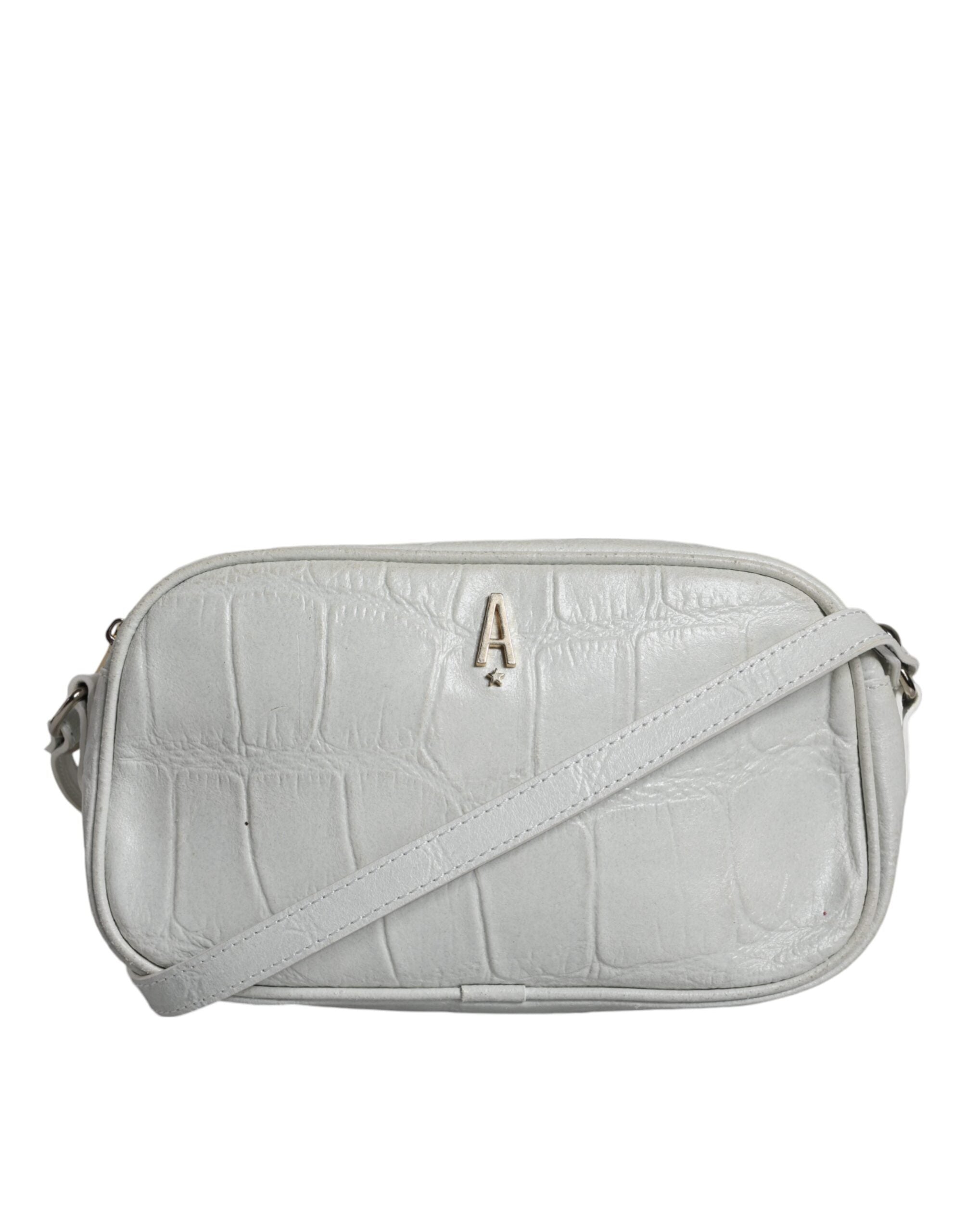 Aniye By White Croc Print Leather Crossbody Sling Women's Bag ( )