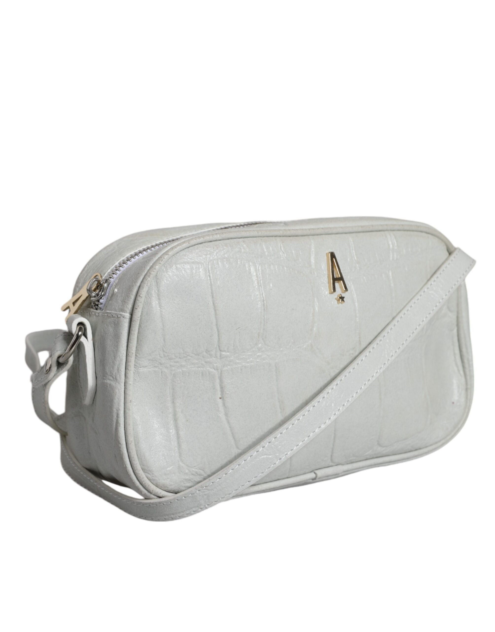 Aniye By White Croc Print Leather Crossbody Sling Women's Bag ( )