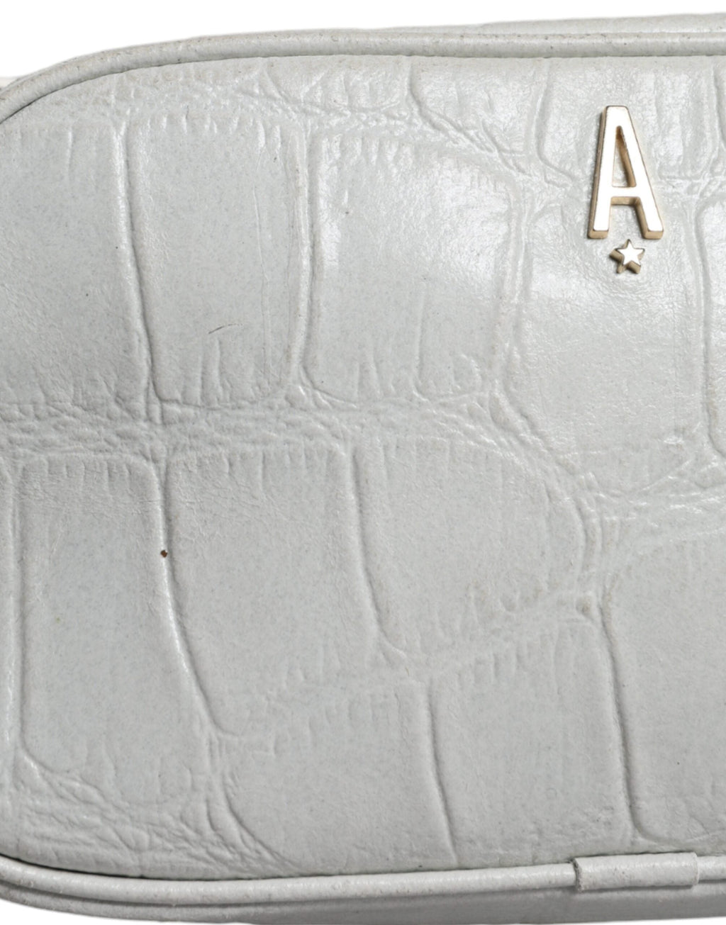 Aniye By White Croc Print Leather Crossbody Sling Women's Bag ( )