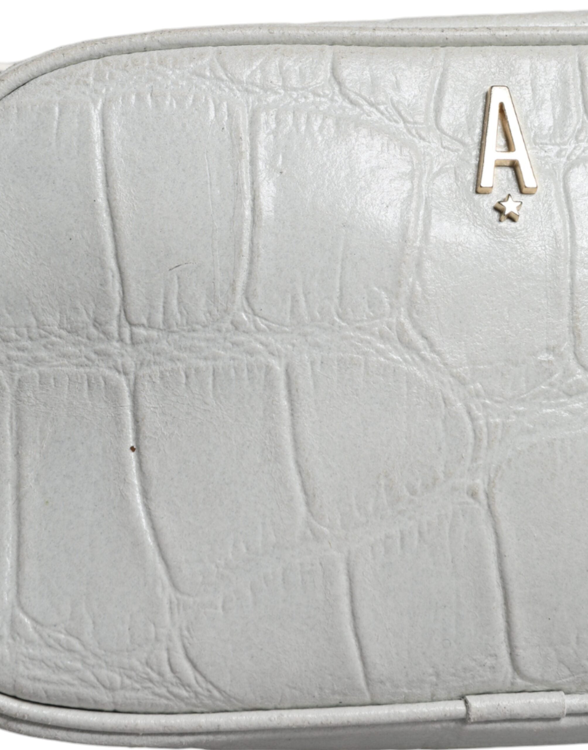Aniye By White Croc Print Leather Crossbody Sling Women's Bag ( )