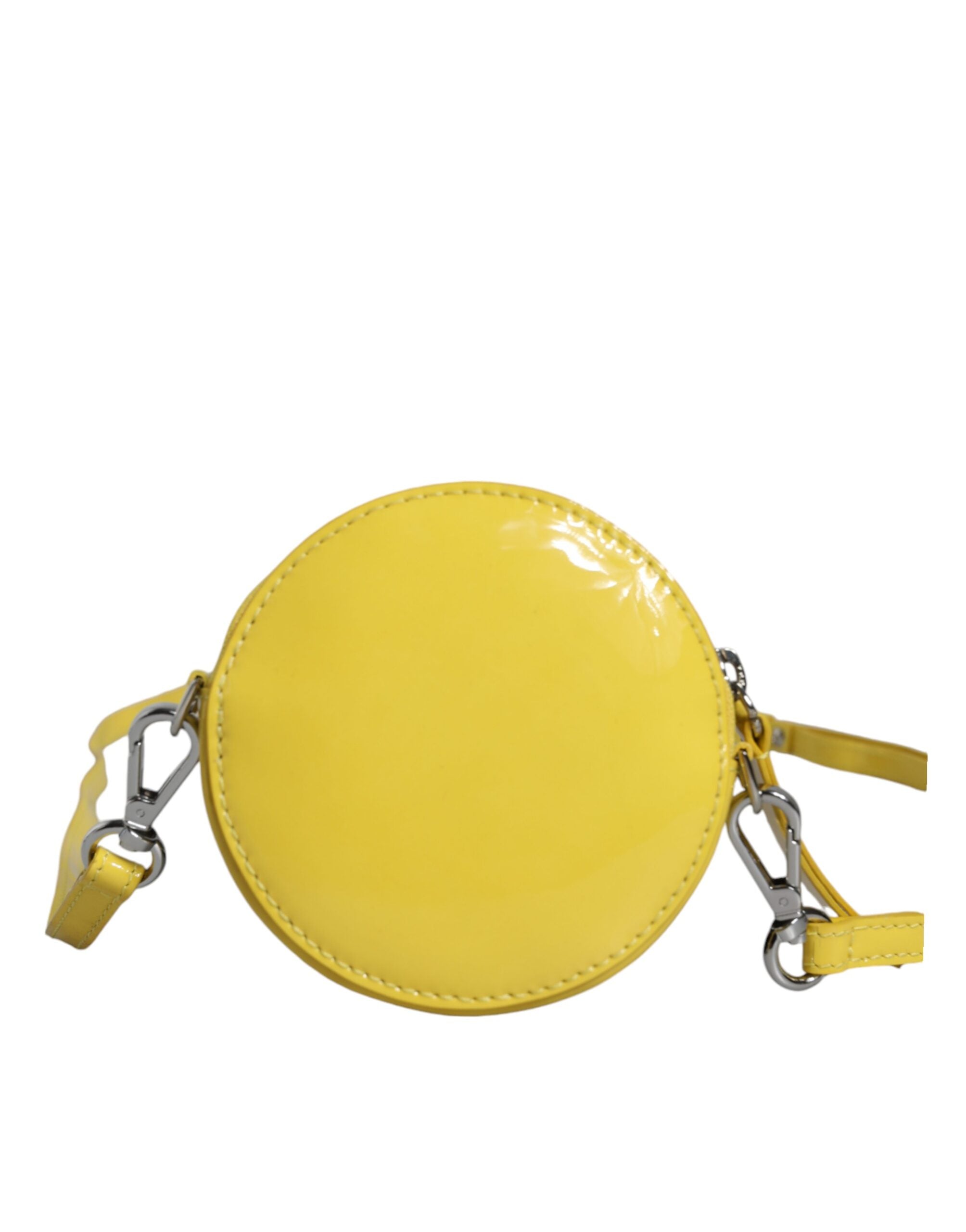 MSGM Yellow Leather Logo Crossbody Sling Shoulder Round Women's Bag ( )