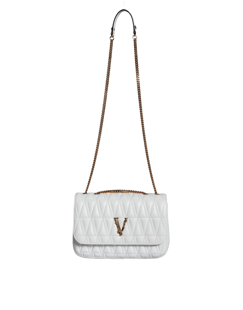 Versace White Mini Nappa Leather Crossbody Shoulder Women's Bag