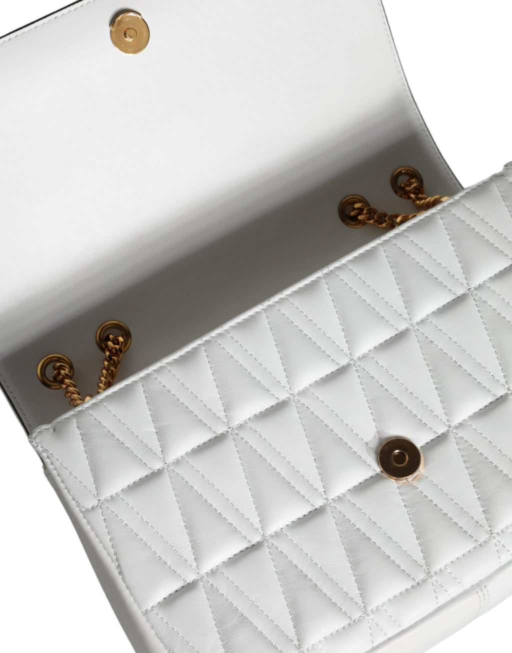 Versace White Mini Nappa Leather Crossbody Shoulder Women's Bag