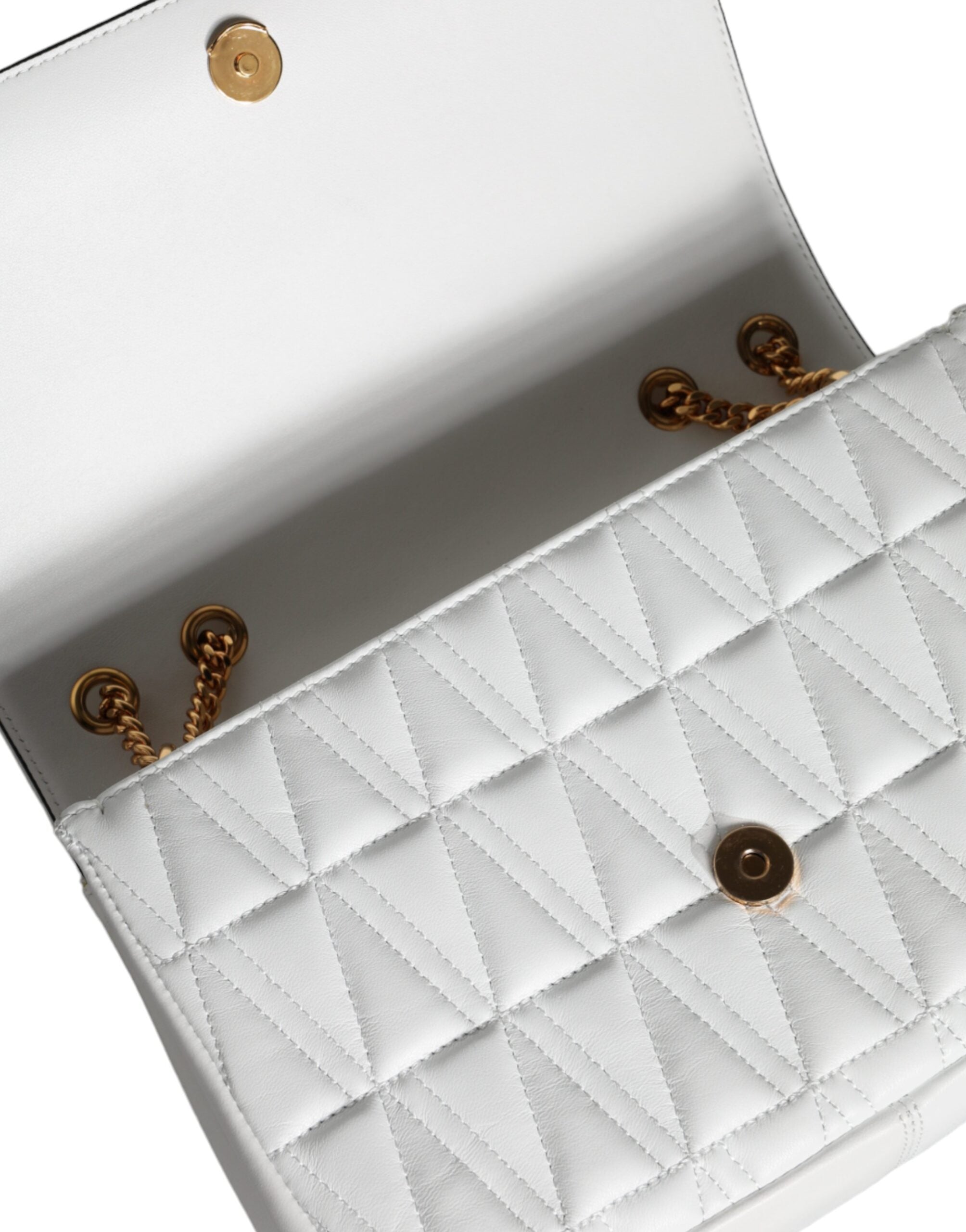 Versace White Mini Nappa Leather Crossbody Shoulder Women's Bag