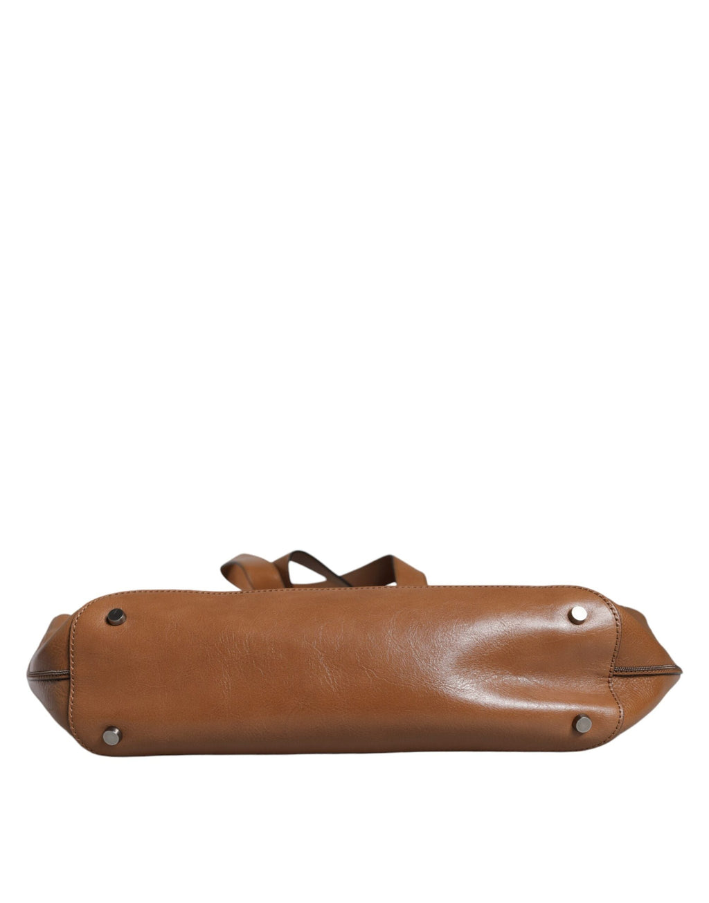Brunello Cucinelli Brown Leather Logo Shoulder Strap Shopping Tote Women's Bag ( )