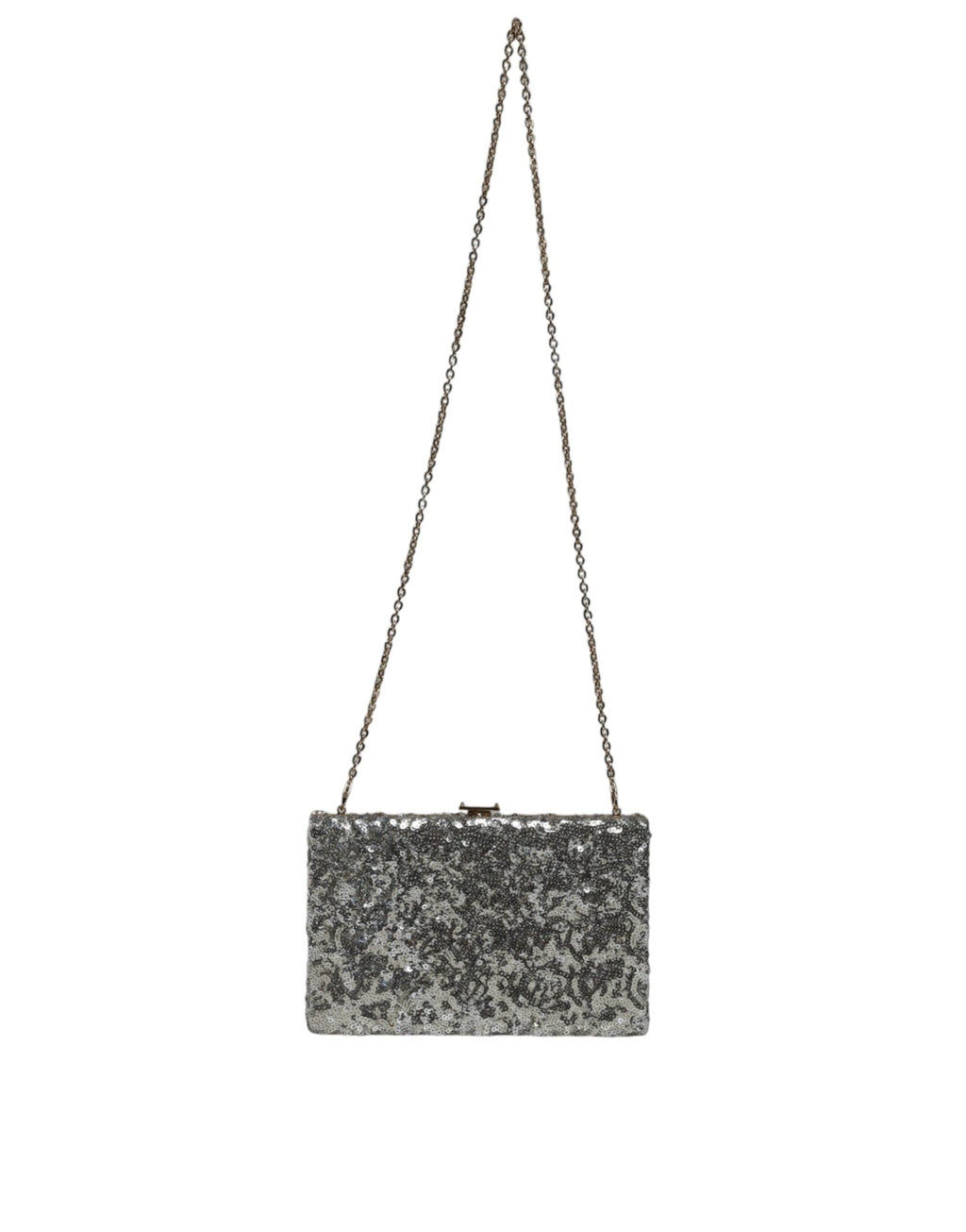 Dolce & Gabbana Silver Sequined Clutch Evening Crossbody Women's Bag ( )
