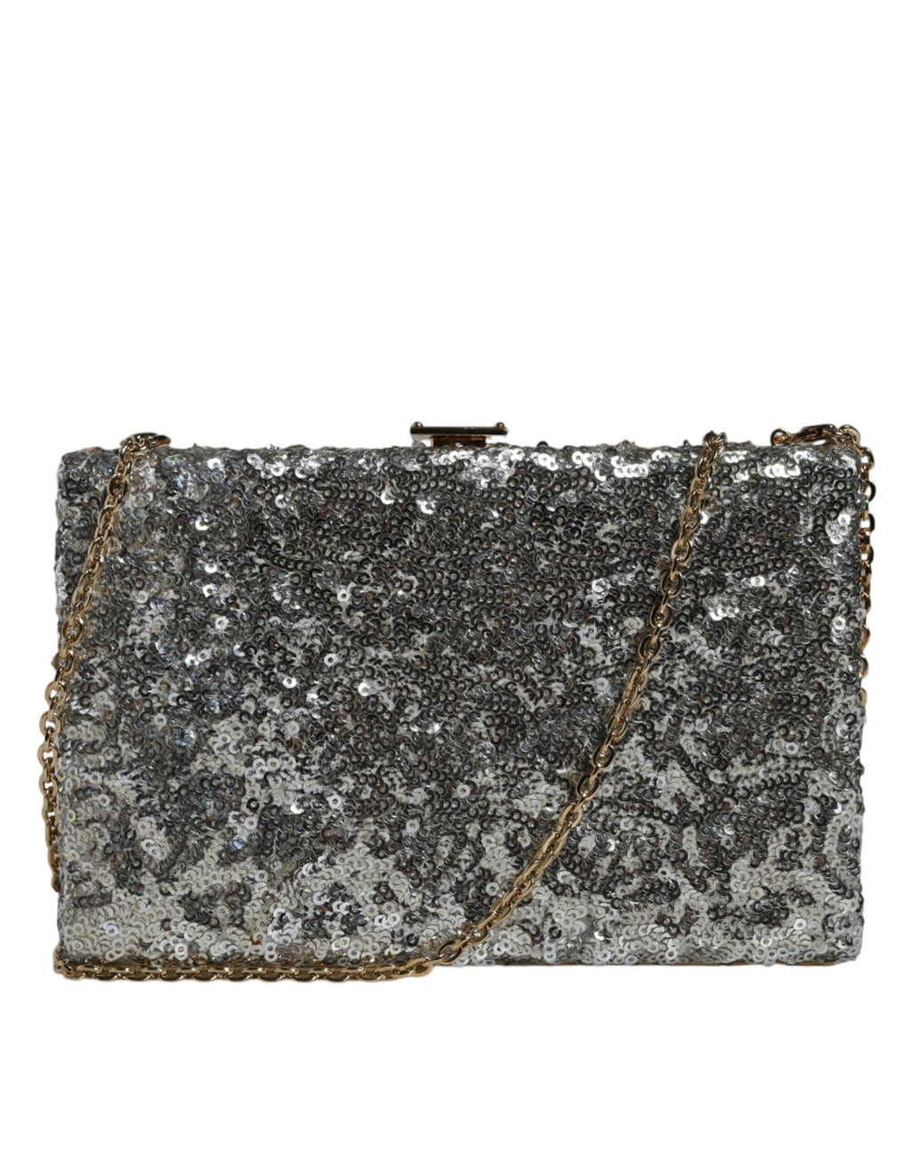 Dolce & Gabbana Silver Sequined Clutch Evening Crossbody Women's Bag ( )