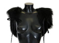 Dolce & Gabbana Black Silver Fox Fur Women's Scarf