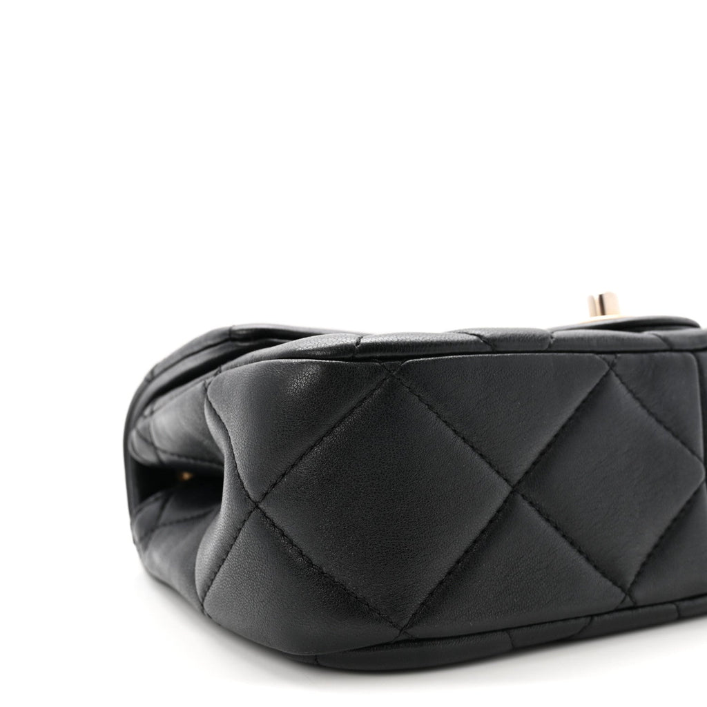 Lambskin Quilted Pearl Small Flap Black