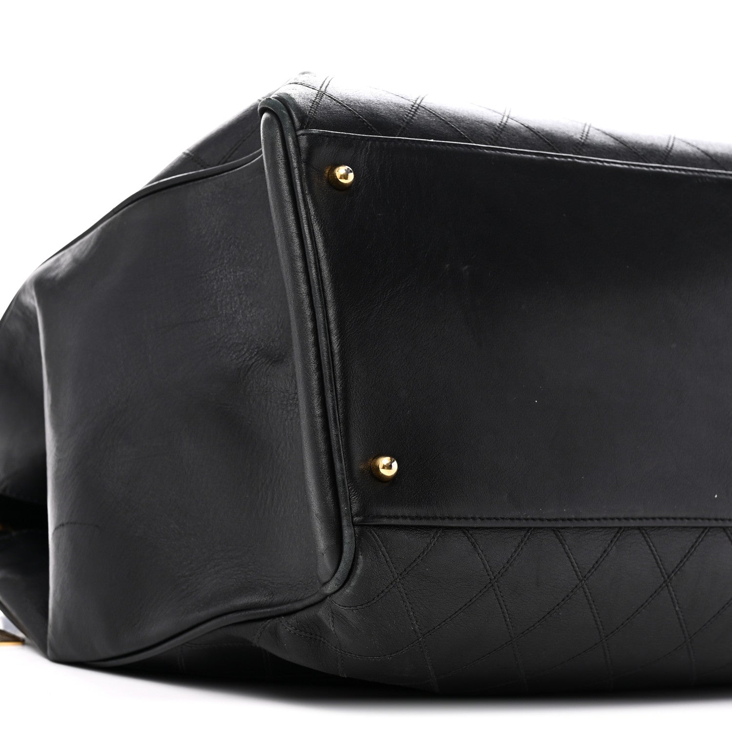 Calfskin Stitched XL Weekender Black