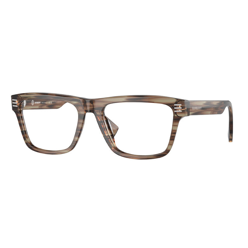 Burberry Eyeglasses Square Full Rim, Green Frame and Clear Demo Lenses Lens BE23874098