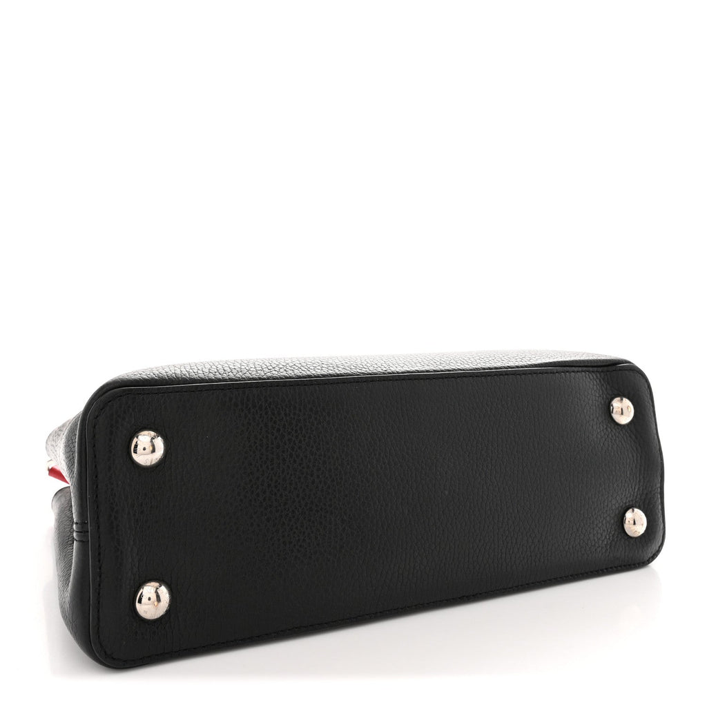 Taurillon Capucines MM Black Beige Red