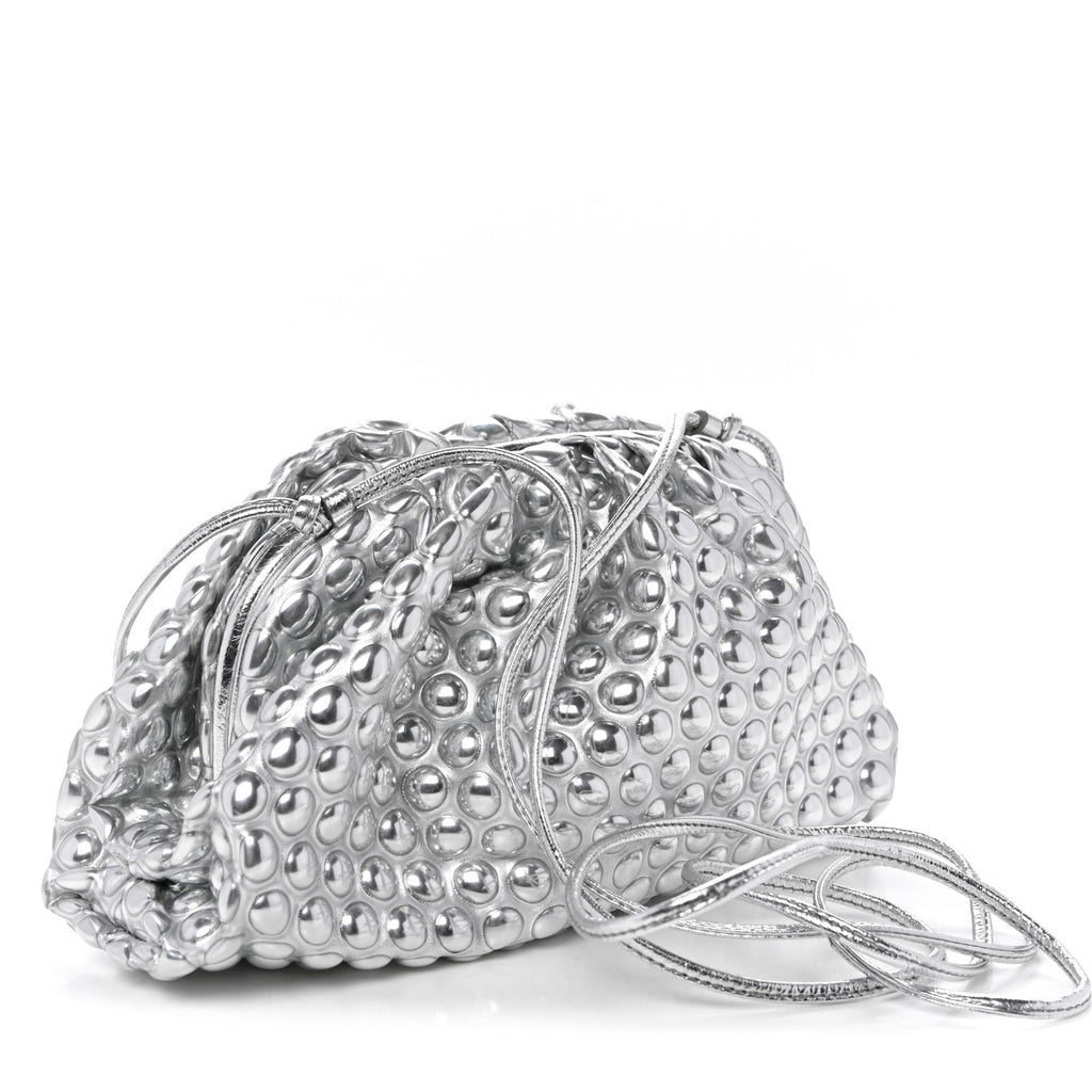 Metallic Fabric Bubble Wrap The Mini Pouch Silver