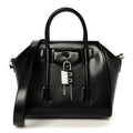 Box Calfskin Small Lock Antigona Shoulder Bag Black