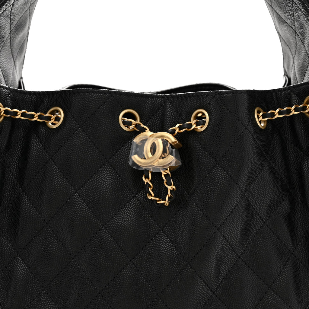 Caviar Quilted Small Chanel 25 Handbag Black