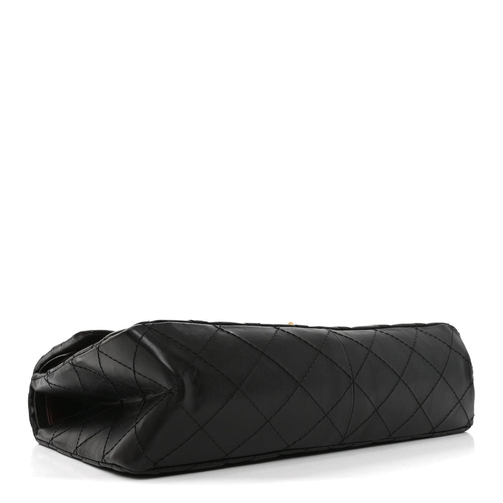 Aged Calfskin Quilted 2.55 Reissue 227 Flap Black