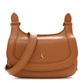 Smooth Calfskin Small Charlie Shoulder Bag Miel Dark