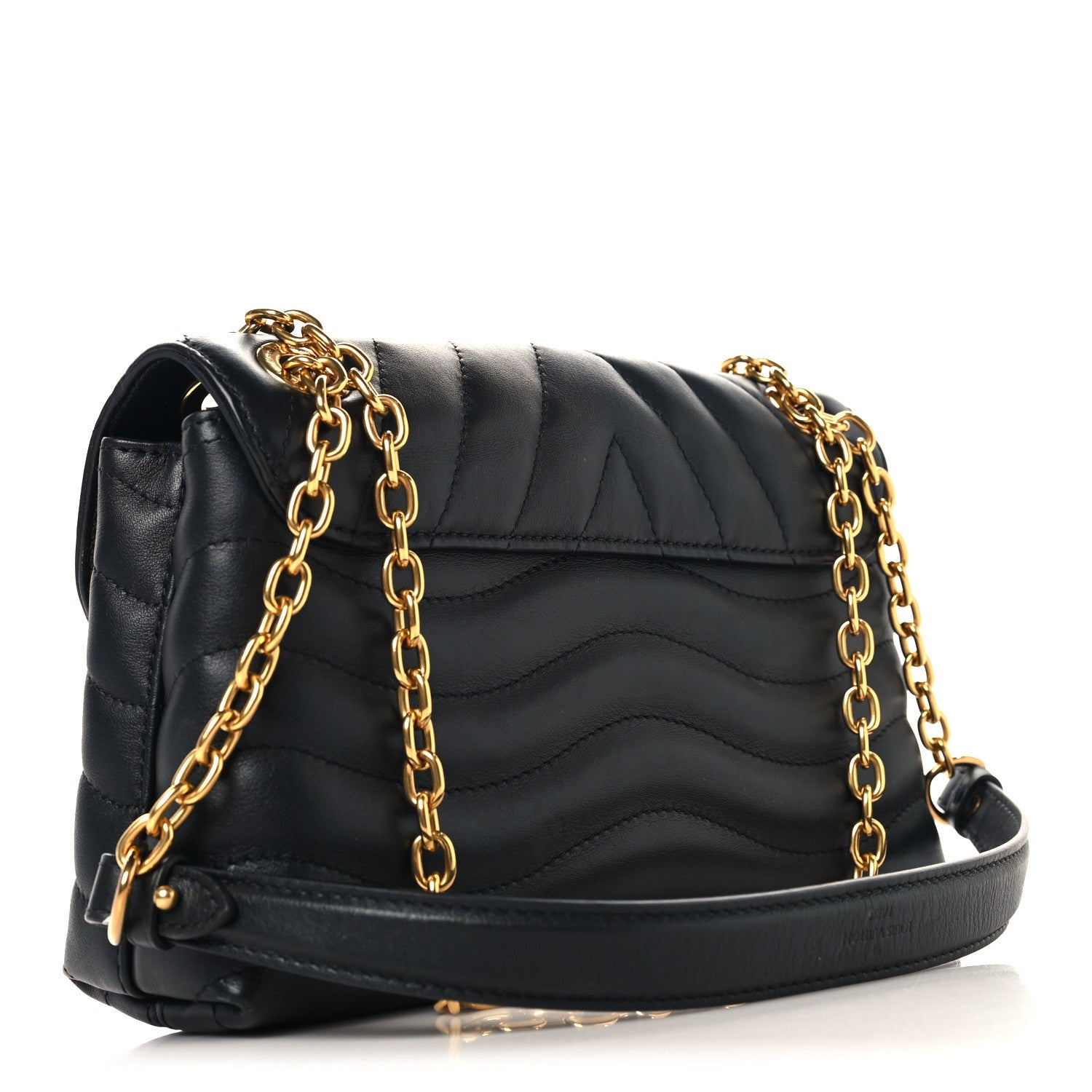 Calfskin LV New Wave Chain Bag Black