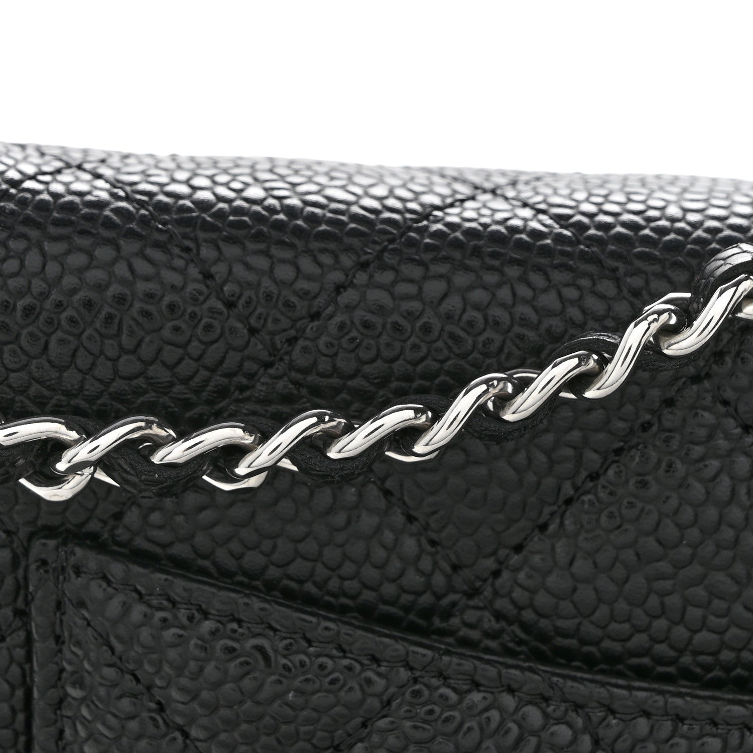 Caviar Quilted Wallet On Chain WOC Black