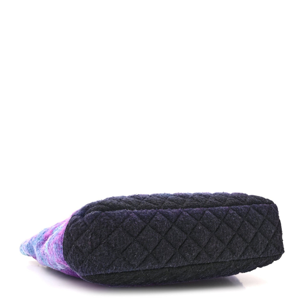 Wool Tweed CC Tote Purple Black Blue