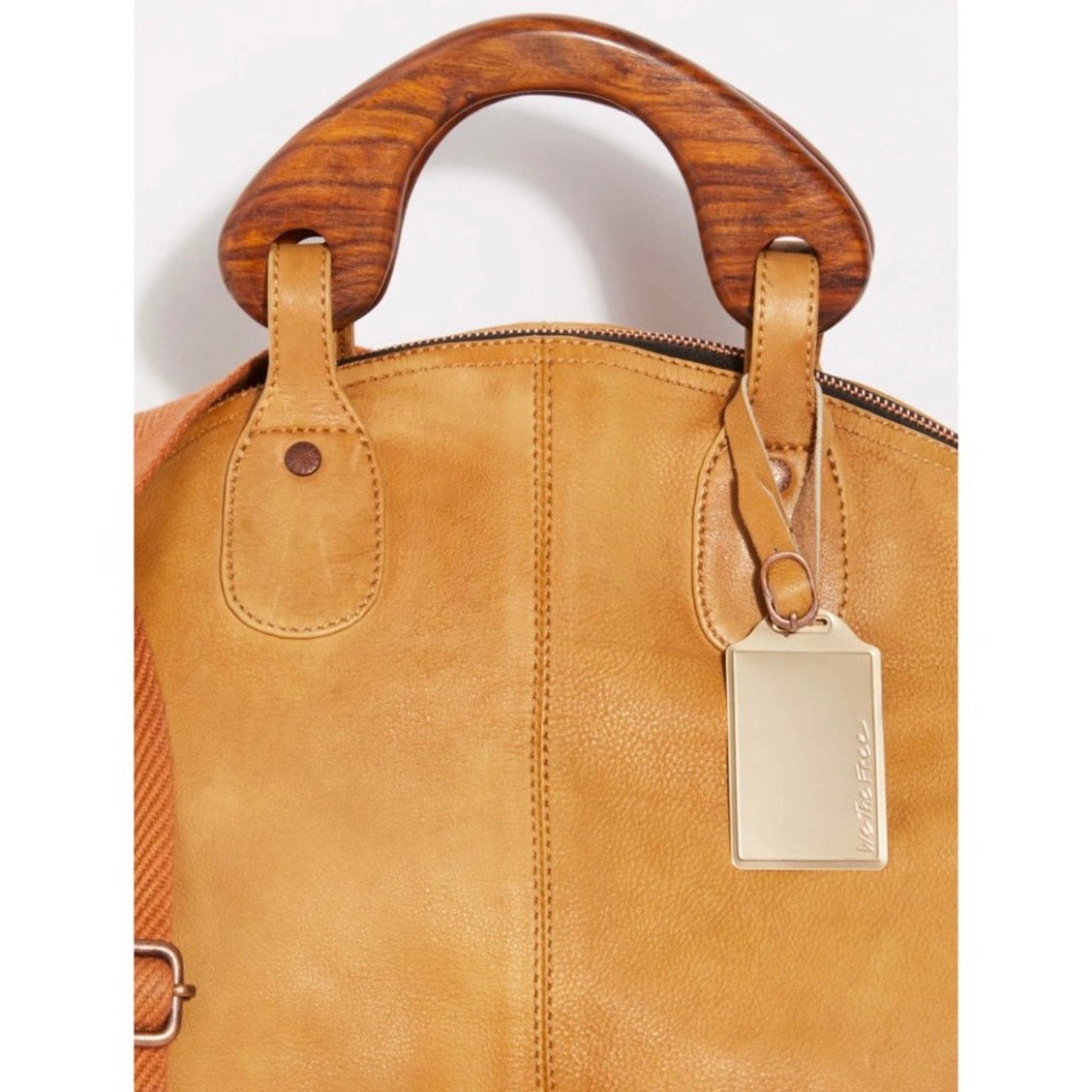 FREE PEOPLE Willow Vintage Tote Shoulder Bag Distressed Tan NWOT