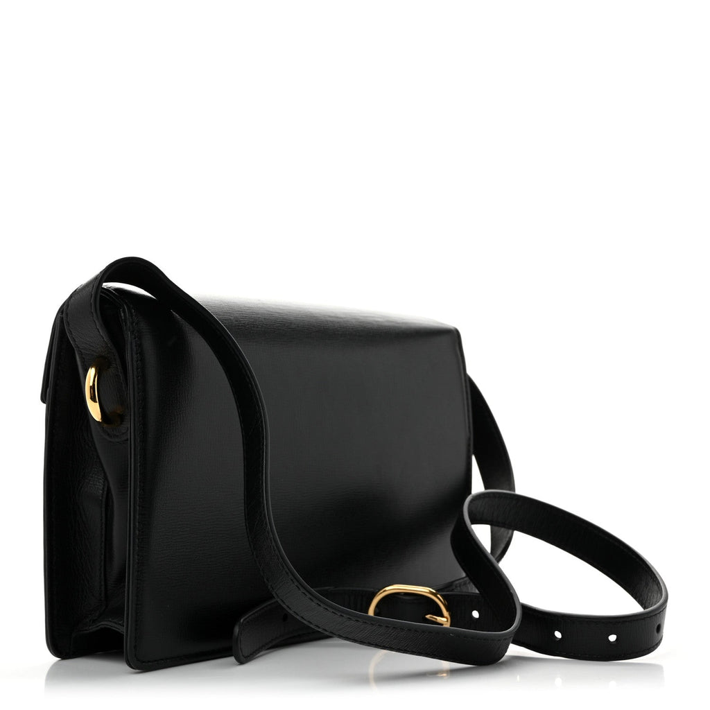 Textured Calfskin Small Torchon GG Ring Shoulder Bag Black