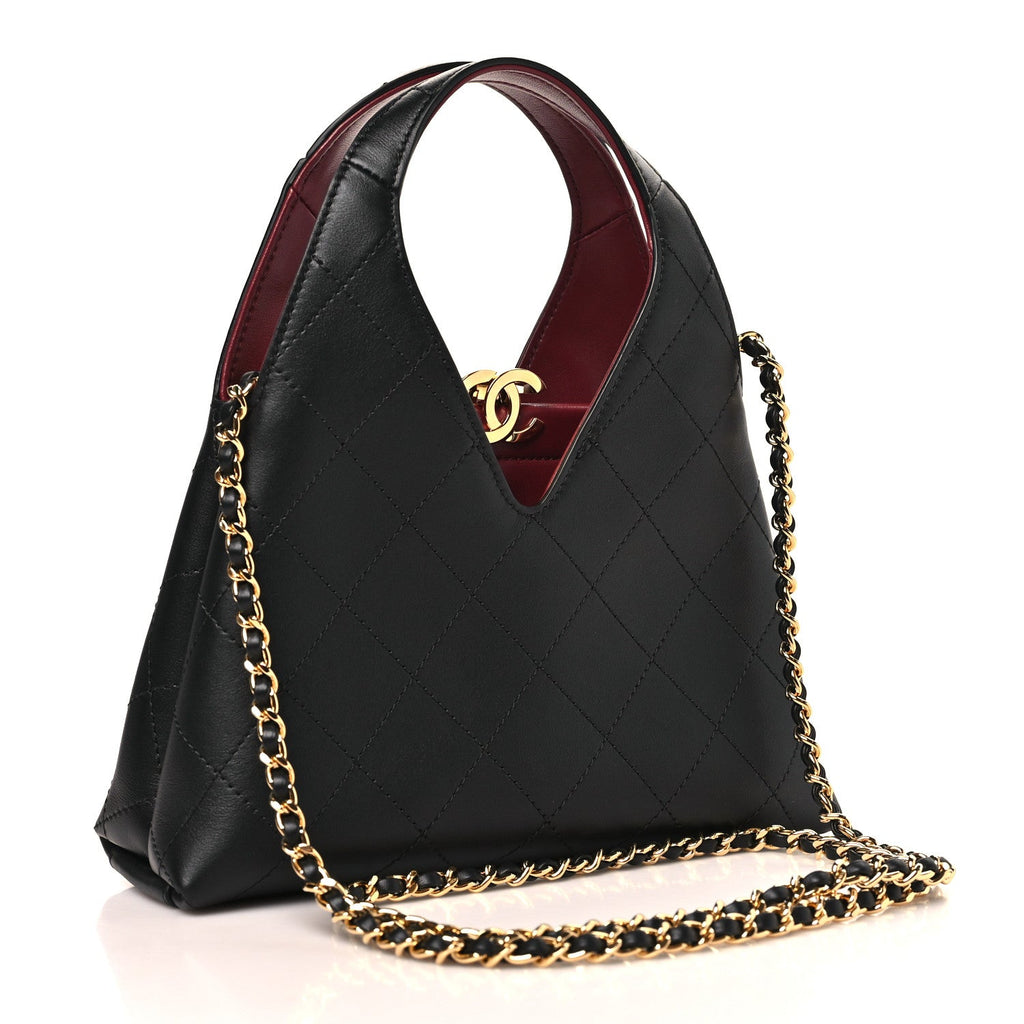 Calfskin Chic Lady Small Shopping Tote Black