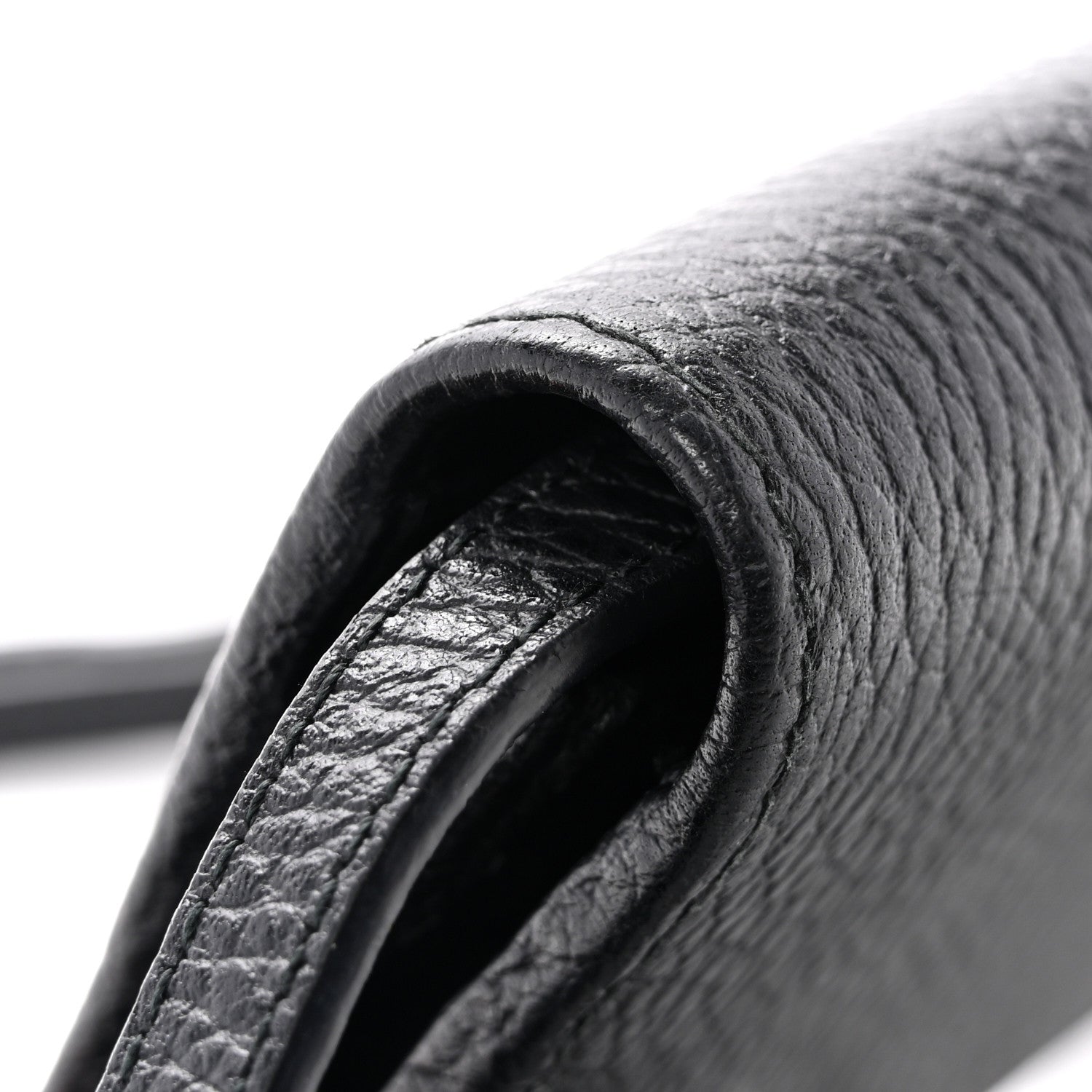 Dollar Calfskin Mini Swing Wallet Bag Black