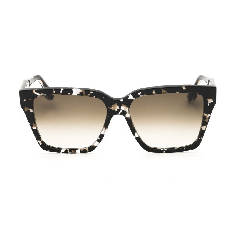 Victoria Beckham Sunglasses Rectangle Full Rim, Black Havana Frame and Smoke Gradient Lens VB672S010