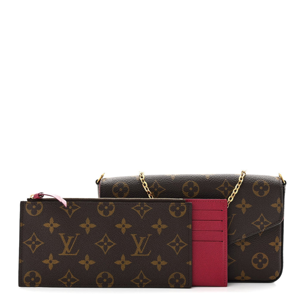 Monogram Pochette Felicie Chain Wallet Fuchsia