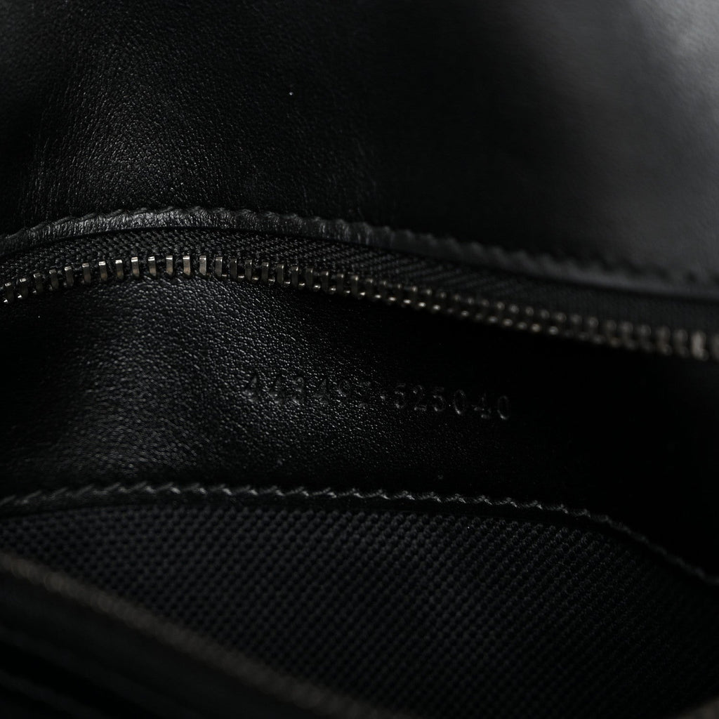 Calfskin Matelasse Monochrome Small GG Marmont Shoulder Bag Black