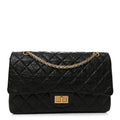 Aged Calfskin Quilted 2.55 Reissue 227 Flap Black