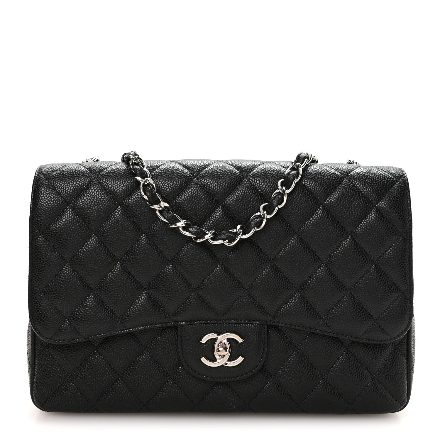Caviar Quilted Jumbo Single Flap Black