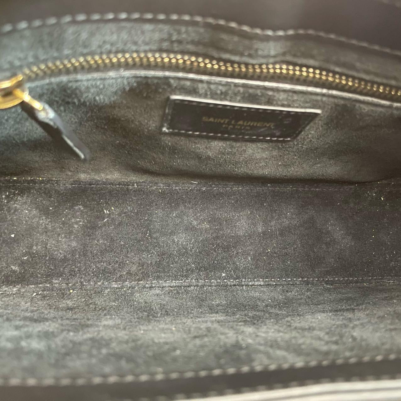Saint Laurent Le 5 a 7 Black Hobo Bag  with Gold Hardware