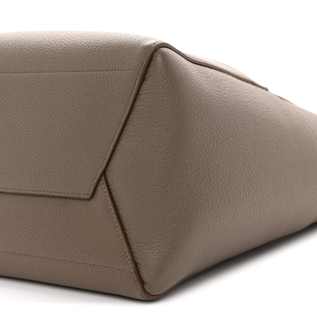 Soft Grained Calfskin Sangle Bucket Bag Taupe