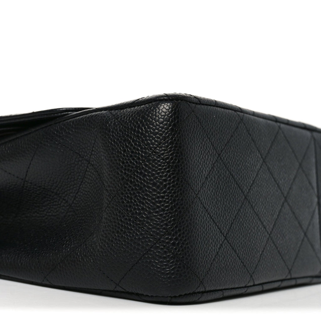 Caviar Quilted Jumbo Double Flap Black
