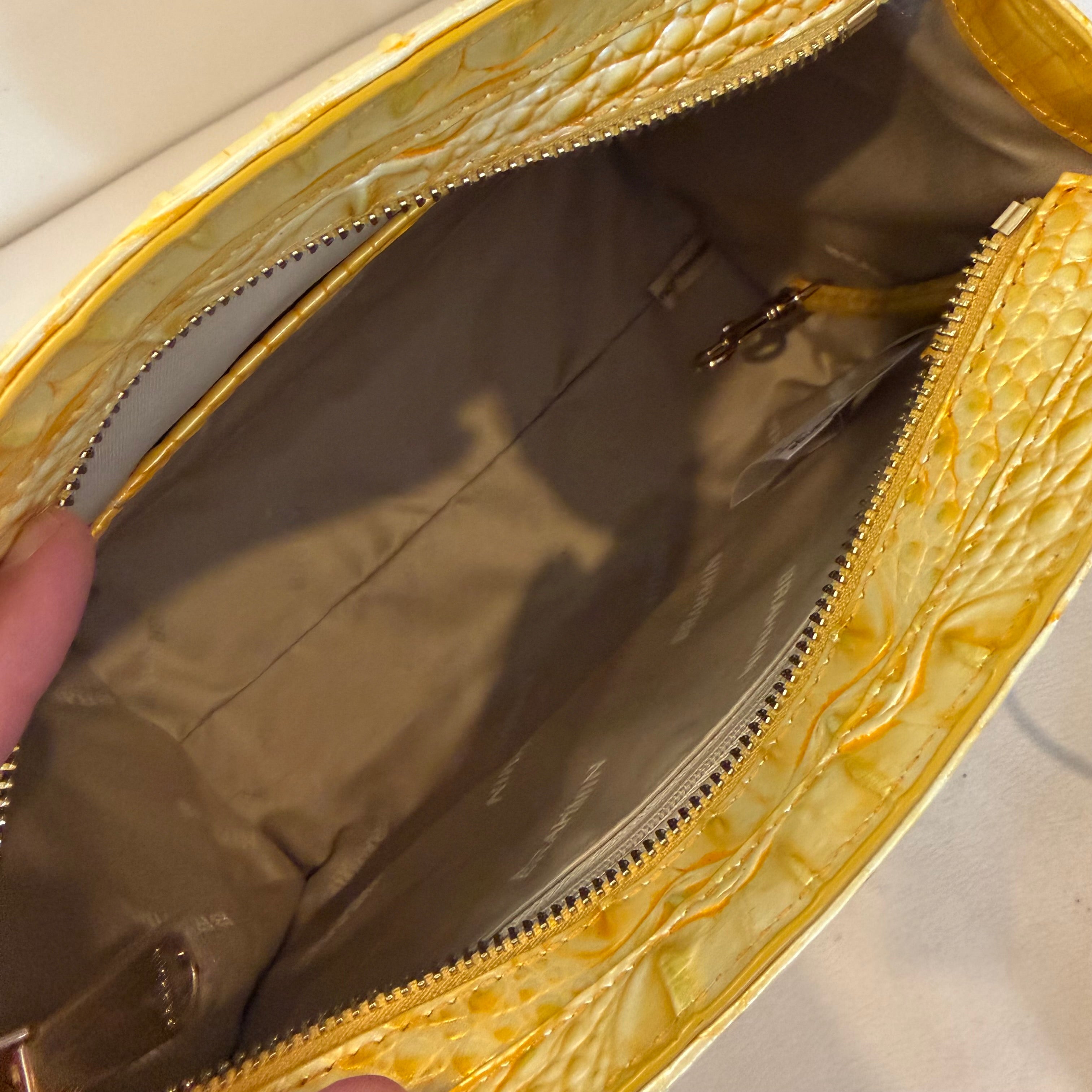 BRAHMIN Cami Lemon Drop Ombre Pearlescent  Leather Crossbody Handbag NWOT