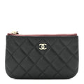 Caviar Quilted Small Cosmetic Case Black