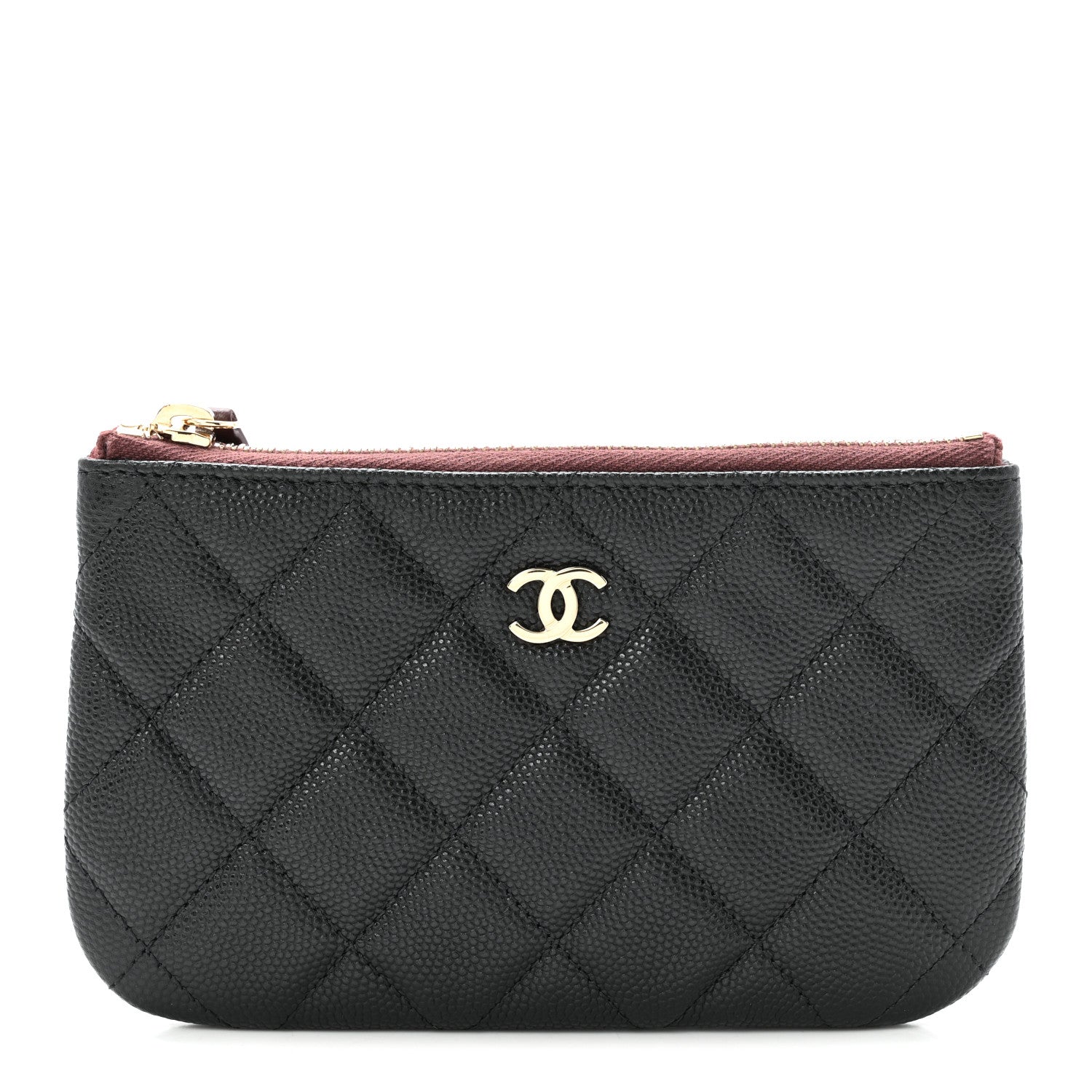 Caviar Quilted Small Cosmetic Case Black